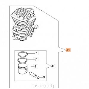 cylinder tłok komplet Oleo-Mac 941 GS410 zamiennik