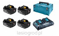 4xBL1850B DC18RD akumulatory ładowarka walizka Makpac zestaw zasilający 18V